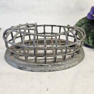 Vintage Floralart Oval No 2 Heavy Metal Flower Frog Floral Arranger Cage Holder